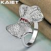 925 Sterling Silver Big Bowknot 7-10 Ring Wedding Party Charm For Women Jewelry