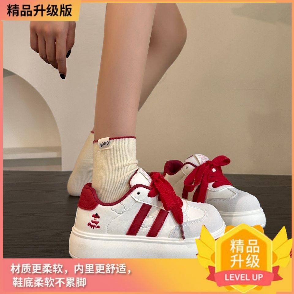 

Чжао Рут платформа женские осенние новые шикарные кеды нишевые универсальные повседневные туфли-хлебницы 40 красный