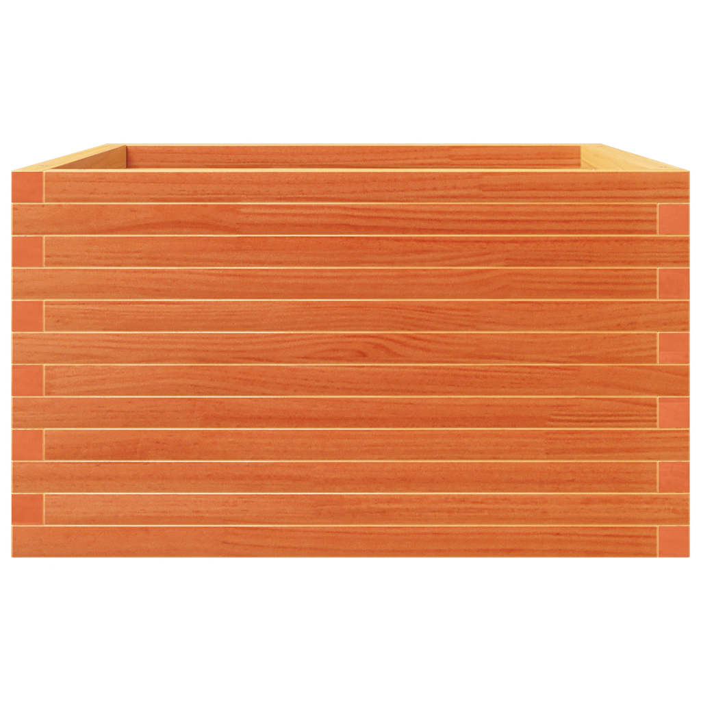 Plant Pot Wax Brown 80 X 80 X 46 Cm Solid Pine Wood