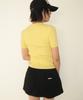 RONRON Button Point Slim Short Sleeve Knit Yellow