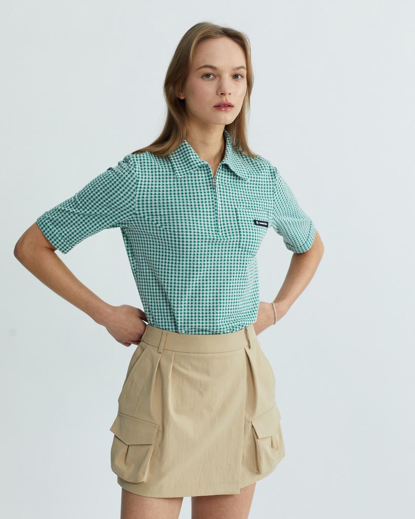 MONDAYFLOW Coolmax Seersucker Top_Green