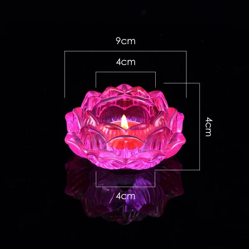 Lotus Shaped Candle Holder, Creative Articles of Worship In Front Buddha, Home, Living Room, Office Decoration, Seven Color, 1Pc