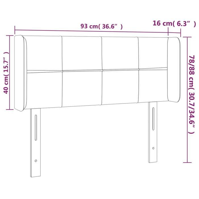VidaXL Tête de Lit à LED Meuble de Chambre à Coucher Accessoire de Lit Simple Tête de Cadre de Lit Intérieur Noir 3123274