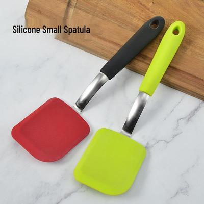 Stainless Steel Handle Silicone Frying Spatula - Mini Stir-fry Kitchen Utensil
