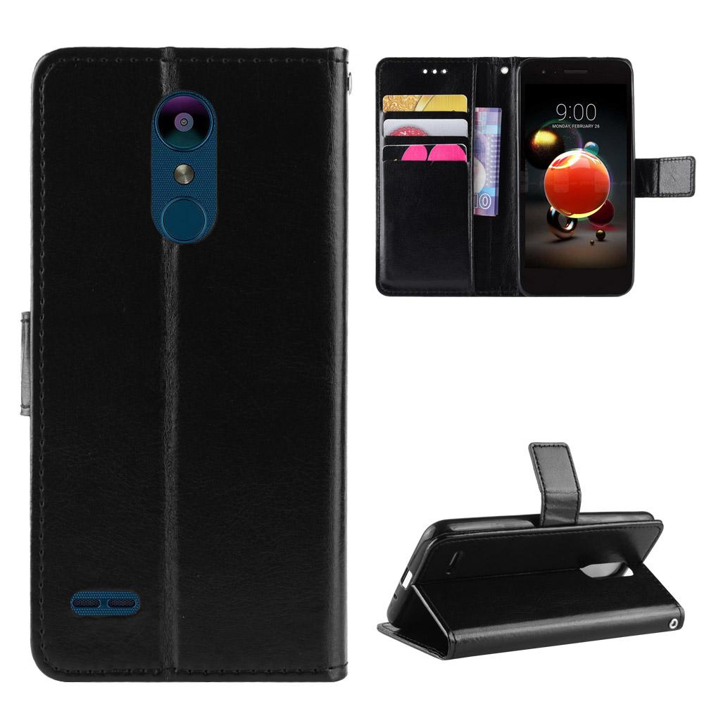 

For LG K8 (2018) PU Leather Case with Strap Crazy Horse Texture Phone Wallet Cover