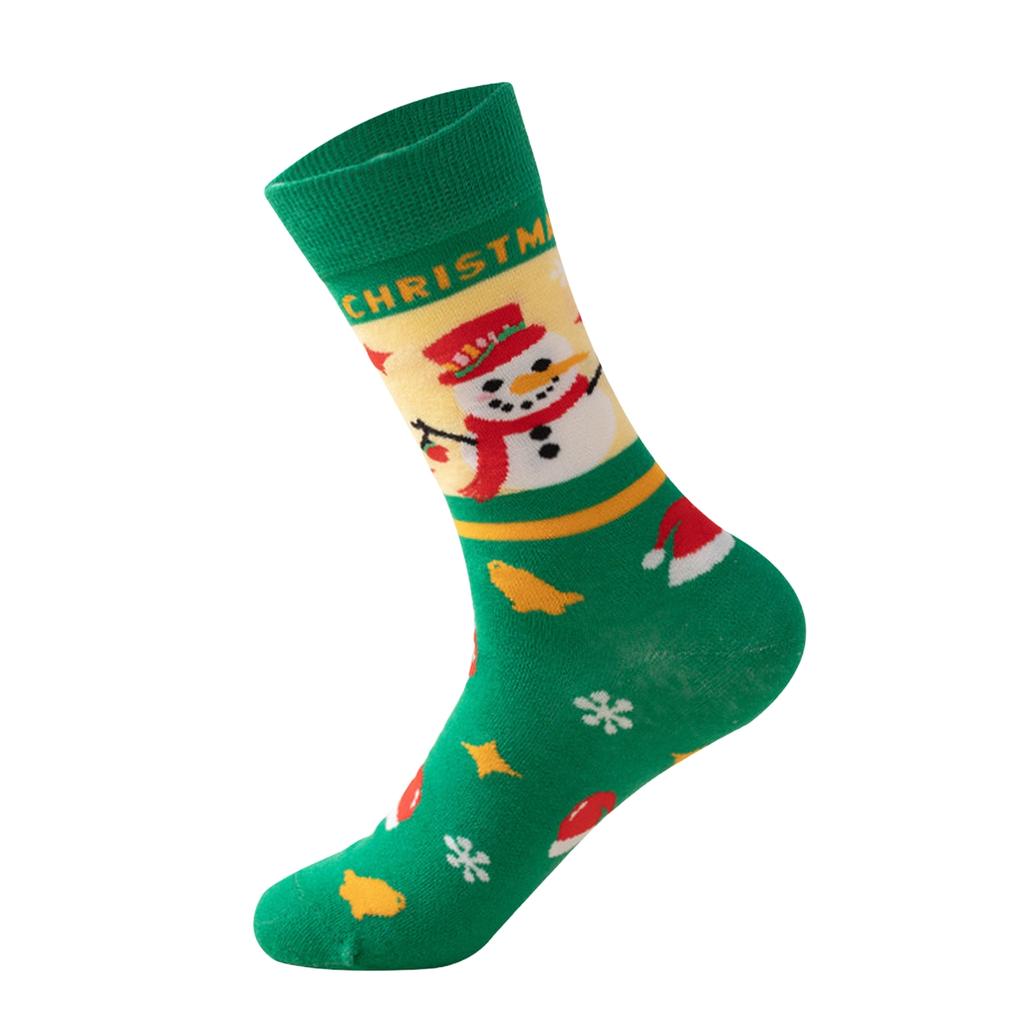 Unisex Christmas Snowman Cotton Mid-Calf Socks - Novelty Holiday Socks for Men Women Students, Festive Gift