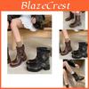 Stylish Womens Round Toe Chunky Heel Martin Boots With Buckle Design For All Seasons Ideal For Fall And Winter