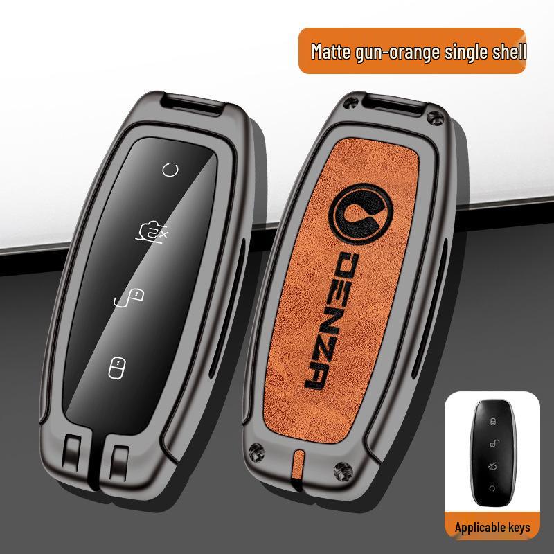 Denza D9 Key Case: Metal Leather Key Shell for Men & Women