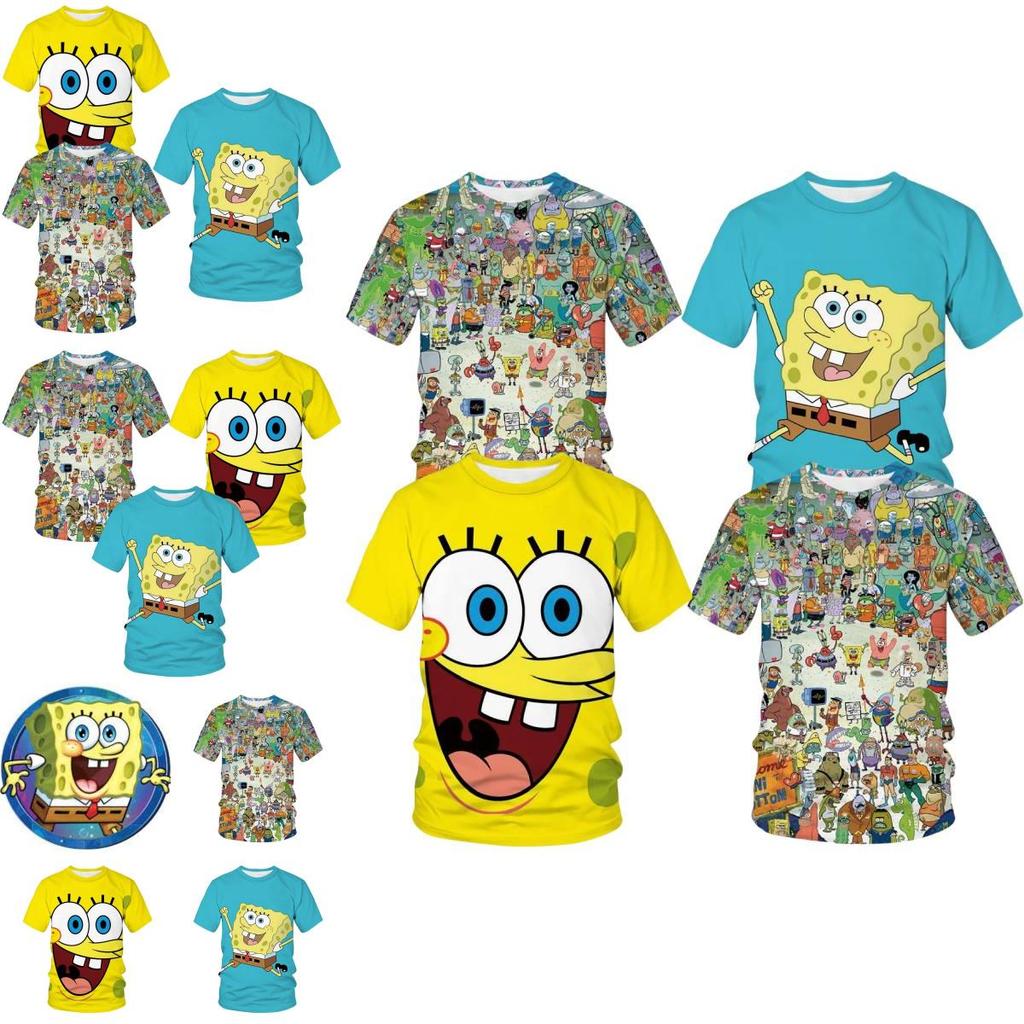 Cute 3d Spongebob Squarepants Cartoon T-shirt For Boys And Girls
