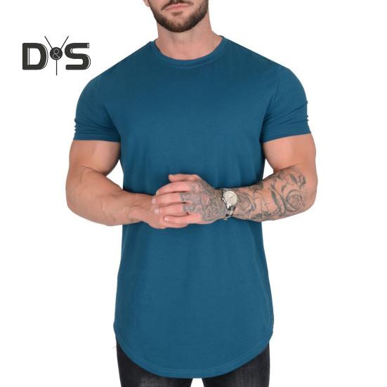 Men Shirt Top Round Neck Short Sleeve Solid Color Design Soft Breathable Regular Fit Casual Sports Fitness Shirt Daily Wear