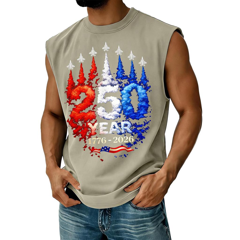 Men's Casual Independence Day Printed Tank Top