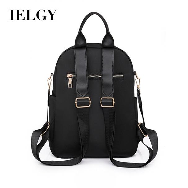 IELGY women's rhombus embroidered thread backpack, Korean version of versatile large-capacity water-proof travel backpack