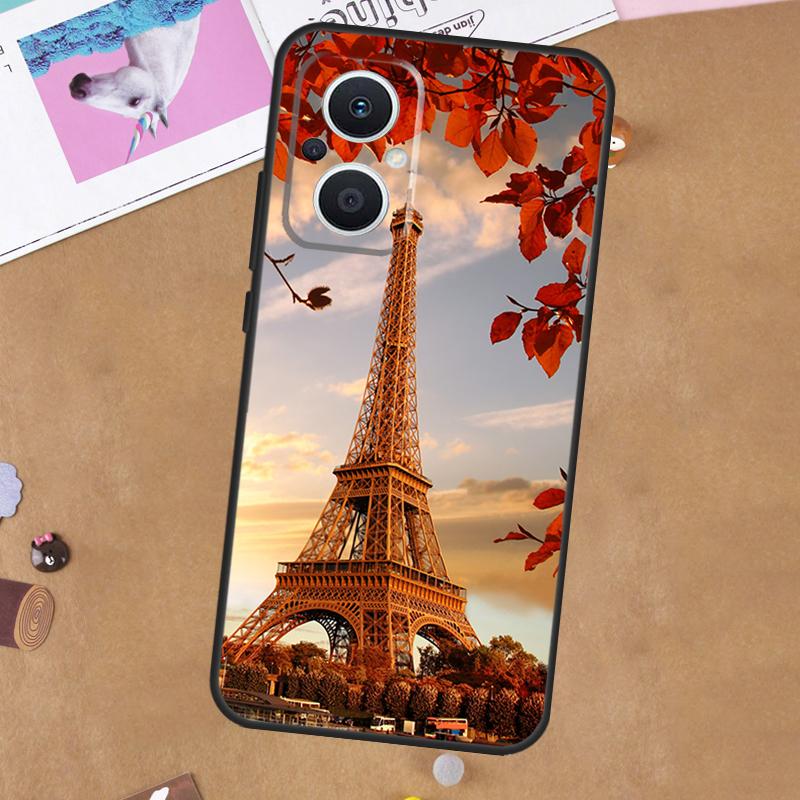 Paris Eiffel Tower For OPPO Reno 11F 12F 13F 14F 10 11 12 13 14 Pro 7 8 Lite 8T OPPO Find X5 X6 X8 X9 Pro Case
