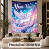 Unicorn (487) Theme Personalized Tapestry Custom Name Text Wall Hanging Tapestry Home Background Decoration