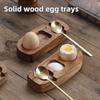 Acacia Wood Egg Cup Holder Tray Stand for Egg Shell with Hole Puncher New Amazon Cross Border