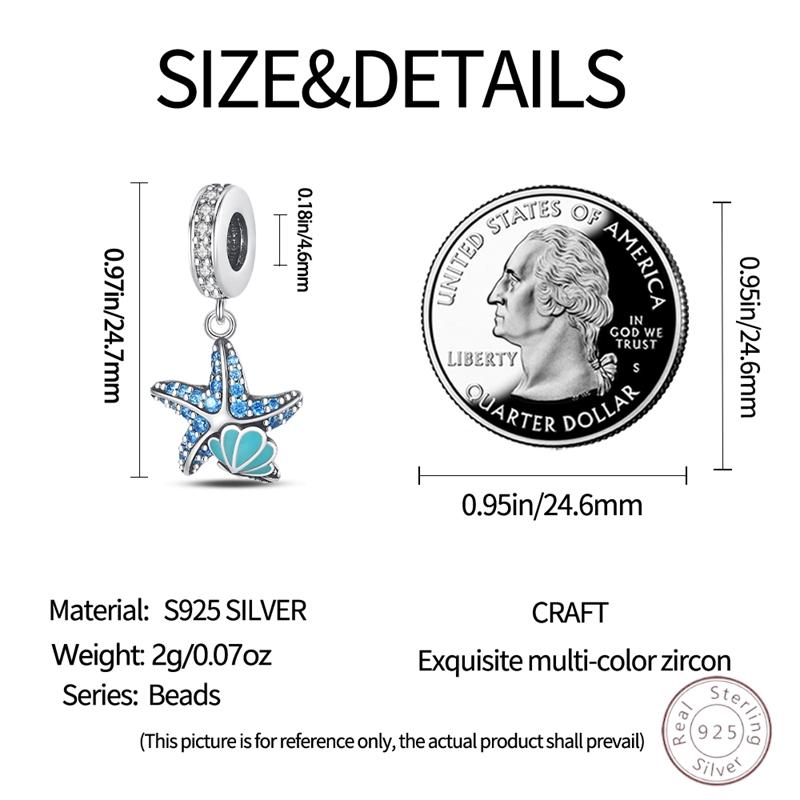 100% Copper Starfish Ocean Shiny Zirconia Charm Beads 3Mm Diy Holiday Exquisite Jewelry Gift Making
