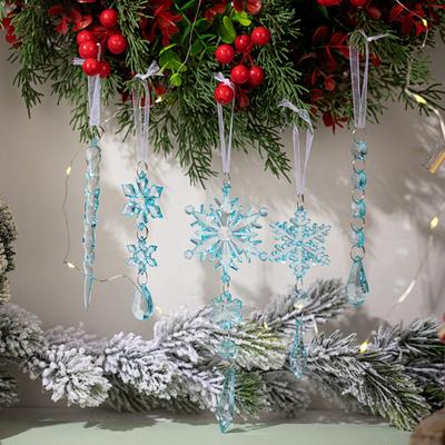 Ornamente de Crăciun din Cristal pentru Brad Fulg de Zăpadă din Acril Transparent Ornamente Icicle cu Pandantive Picătură pentru Iarnă