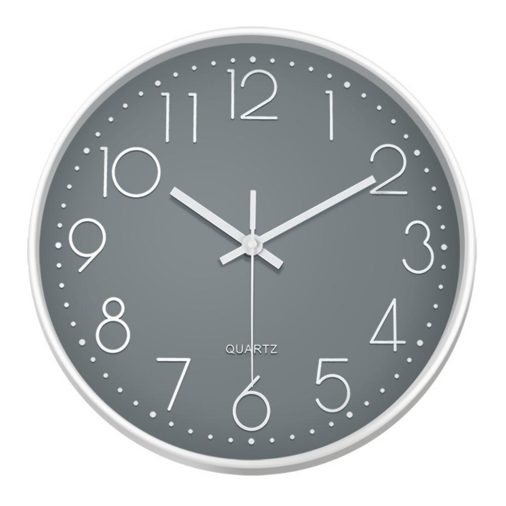 Non-Ticking Nordic Wall Clock Round Wall Hanging Clock Electronic Color Clock  Living Bedroom