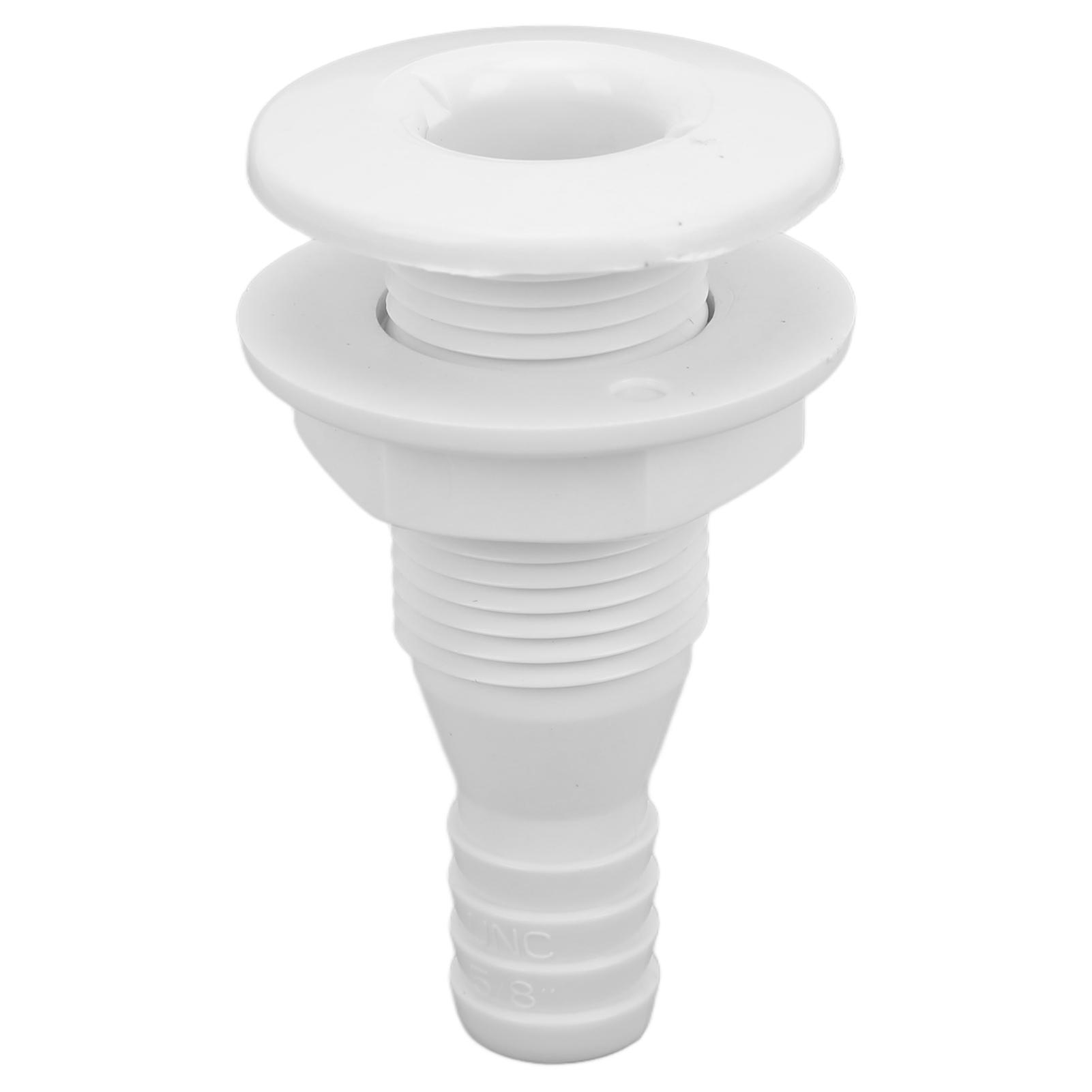 

5/8in Thru Hull Fitting Straight ABS Impact Resistance Hose Connector Accessory for Boats Marines Thru Hull Connector белый