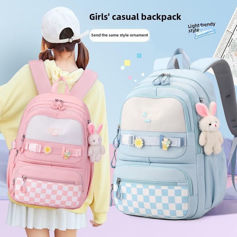 Elementary girl school backpack large capacity ladies fashionable backpacks for middle high school college student bookbag