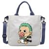 One Piece Canvas Bags Luffy Cartoon Anime Figures Print Shoulder Bag Outdoor Large Capacity Trendy Crossbody Handbag Gifts Poseable Articulated Scale