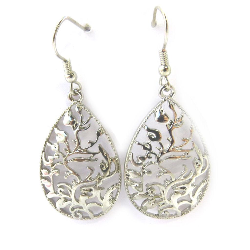 Les Trésors De Lily [L9691] - Silver 'Cunegonde' Designer Earrings