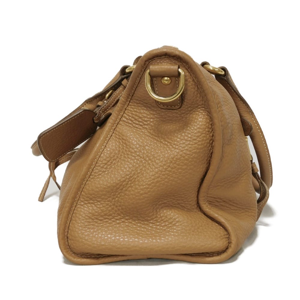 Used Vitello Dyno Bag BL0805 7922 2-Way Shoulder Bag with Metal Logo, Brown (11569) Unisex from Japan AUTHENTIC