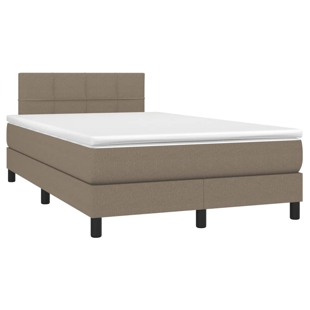Box Spring Bed with Mattress Taupe 120 x 200 cm Fabric