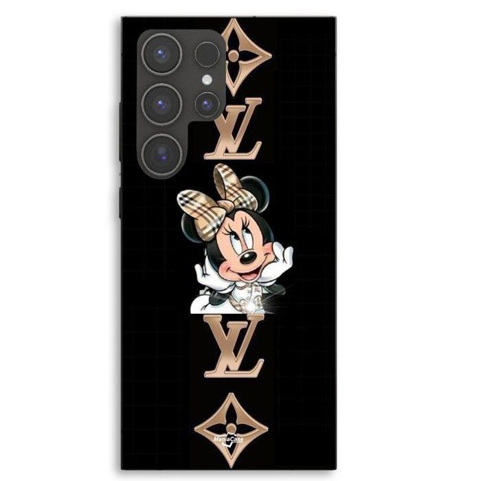 Coque de téléphone - MANIACASE - Samsung Galaxy S24 Ultra - Silicone TPU - Motif Minnie LV fond noir - Noir