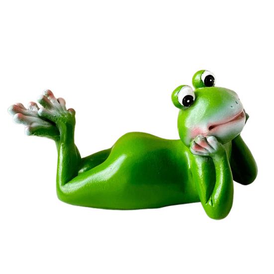 Planter Pot Frog Statue Cartoon Frog Figurine Resin Animal Sculpture Outdoor Garden Flower Pot Hugger Ornament Decoration