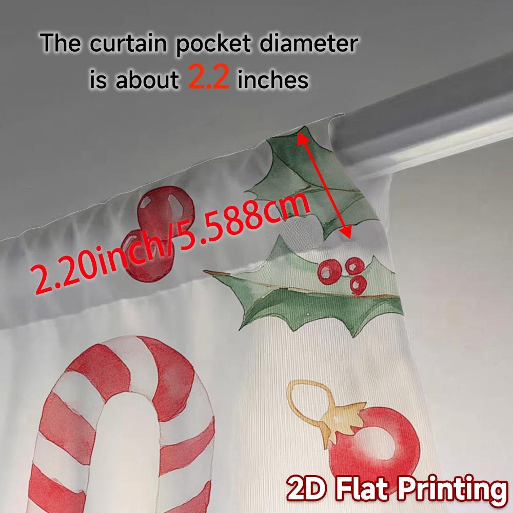 2pcs,Curtains Candy Holly Berries Christmas (3) Pattern Popular Curtains Fabric Curtains Outdoor Decorations Ldeal for Living