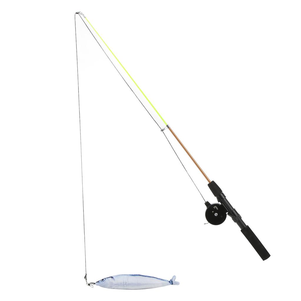 Funny Cat Stick Realistic Flexible Interactive Pulley Telescopic Fishing Rod Cat Toy for Cats(Saury