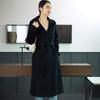 Women's Extra-Long Slim-Fit Over-the-Knee Double-Faced 100% Wool Queen Style Trench Coat for Autumn/Winter