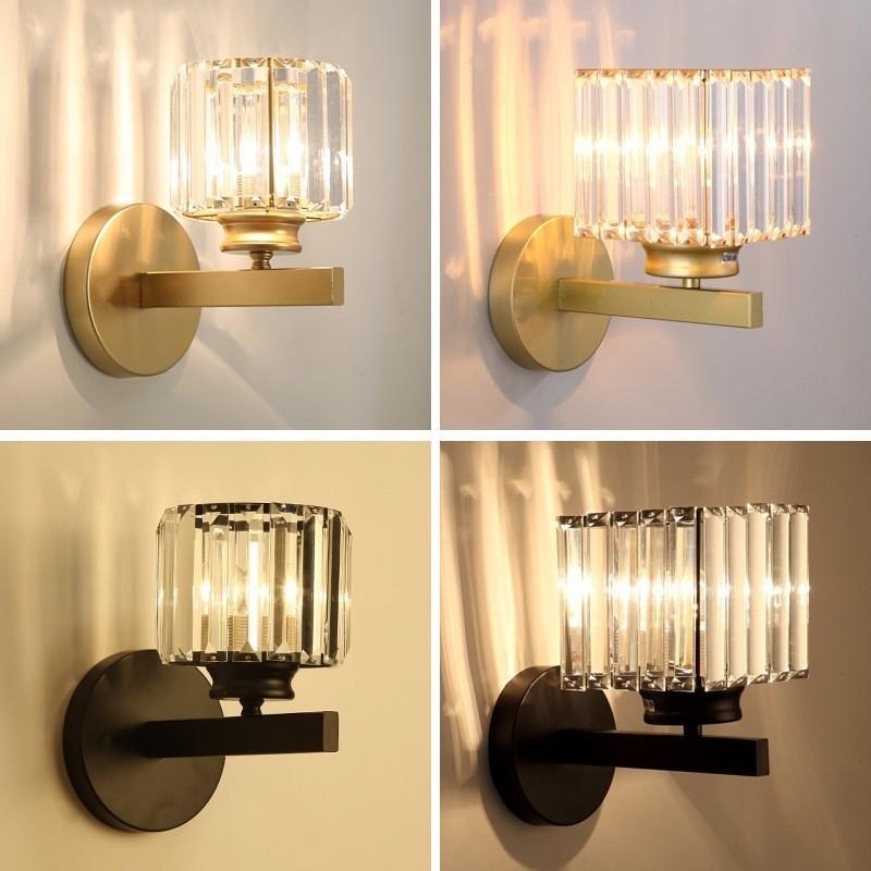 Modern Square And Circular Crystal Wall Lamps For Hotel And Home Interior Lighting