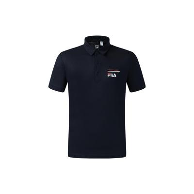 Polo de Manga Corta de Tenis con Logo de Letra para Hombre polos Azul Oscuro A11M323111A-NV