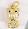 Women's Gold-Plated Bear Necklace with Zircon and Titanium Steel Clavicle Chain