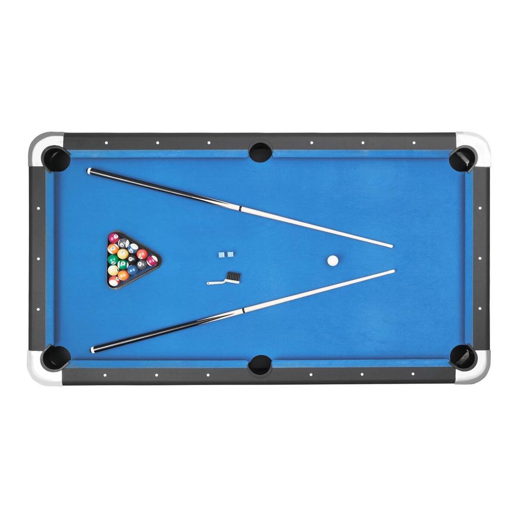 Pool Table, 213cm Portable Billiards Tables, Adjustable Feet Stable Game Table, Entertainment Set Includes Ball, Cue, Rack, Chalk and Brush, Black