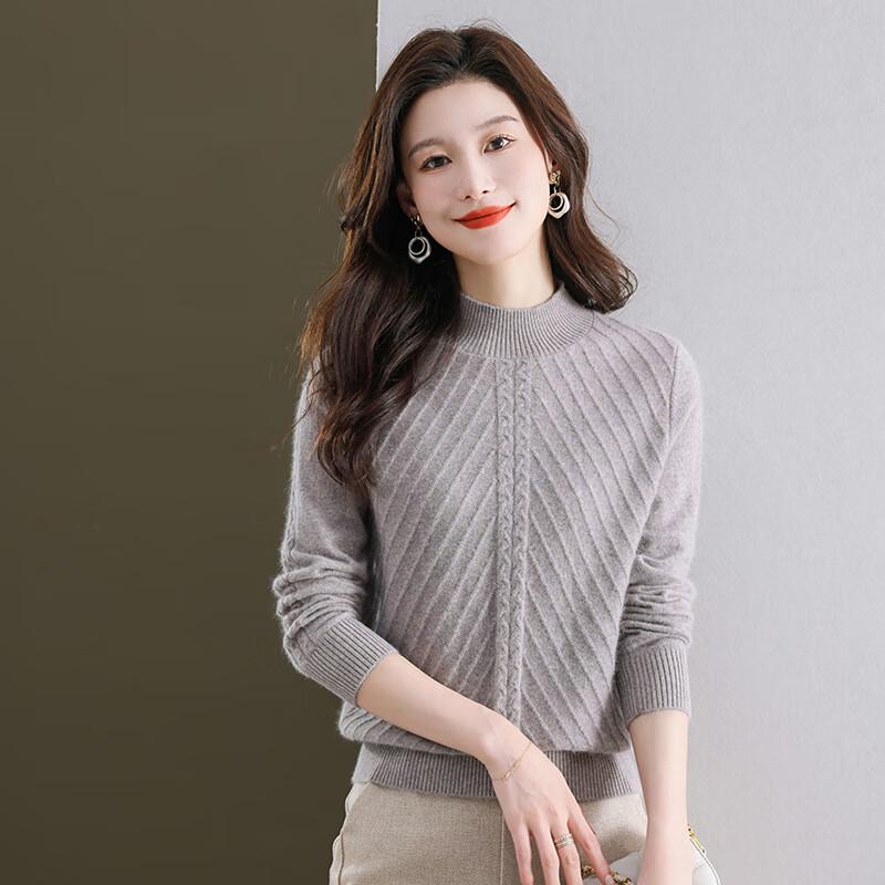 Fengxun Women's Autumn/Winter Mock Neck Sweater