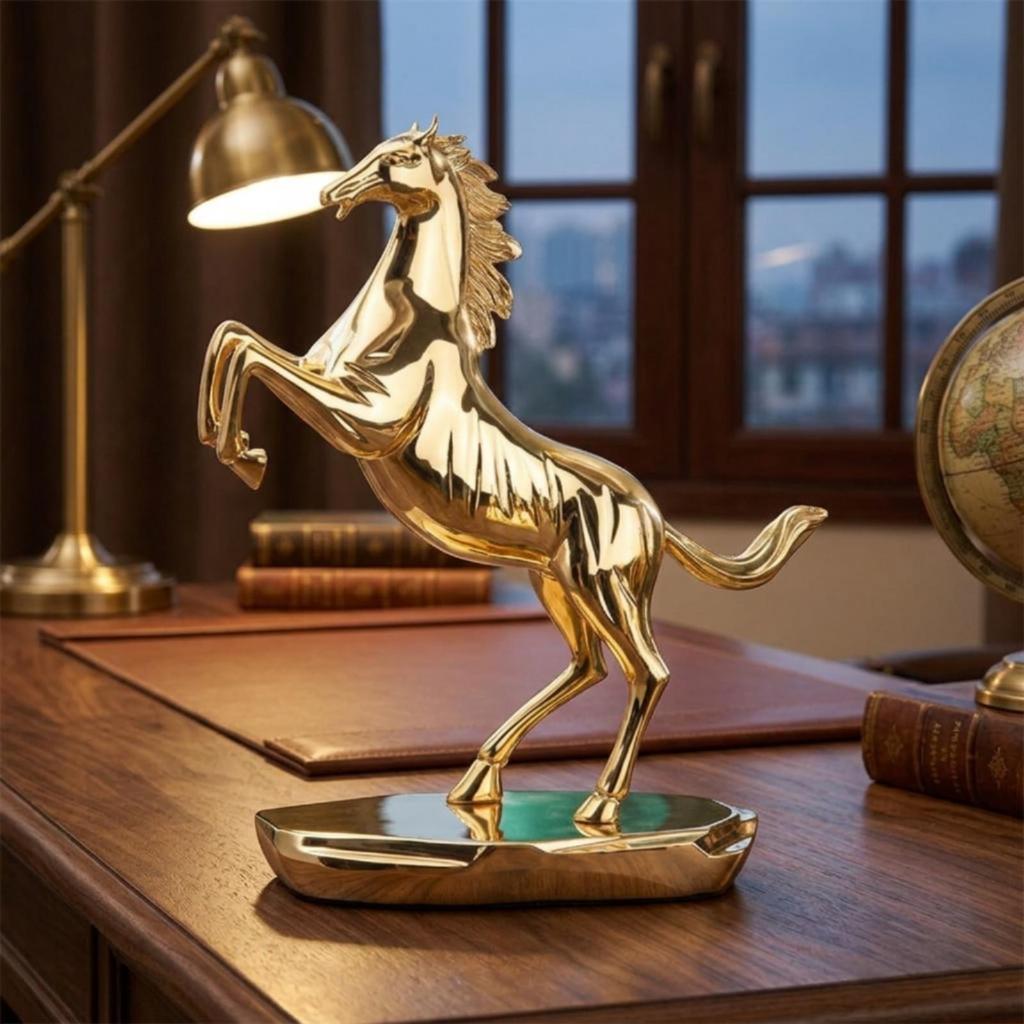Rearing Horse Statue Polished Reflective for Collectors