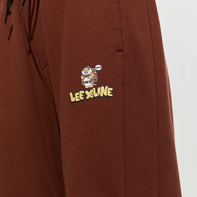 Lee X I Am Not Fat Tiger Series FW23 Elastic Waist Sports Pants Unisex pants Brown LUB007241204177A03039