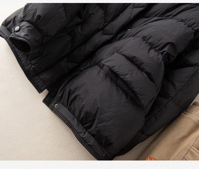 2023 Women's Artistic White Duck Down Hooded Jacket - Lightweight, Short, and Trendy Loose Fit.
