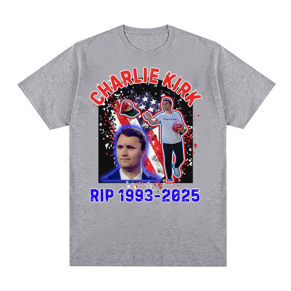 A True Patriot Rests In Peace Charlie Kirk Graphic T-shirt 2025-26 Summer Hot-selling Printed Cotton T-shirt Loose Streetwear