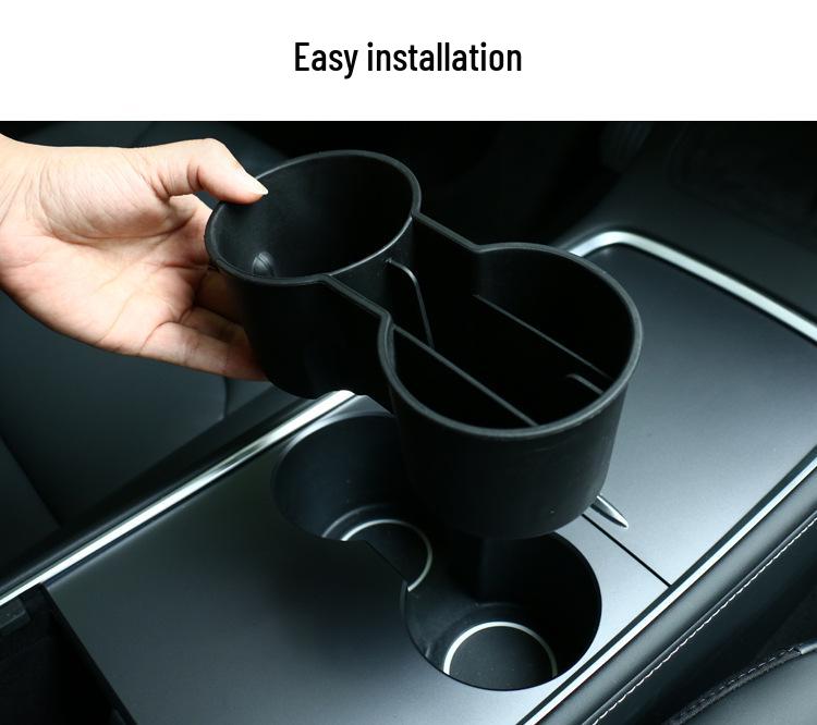TPE Water Bottle Holders: Fits 21 Tesla Model 3 Y Models, Dual Slots for Efficient Storage and Organization.
