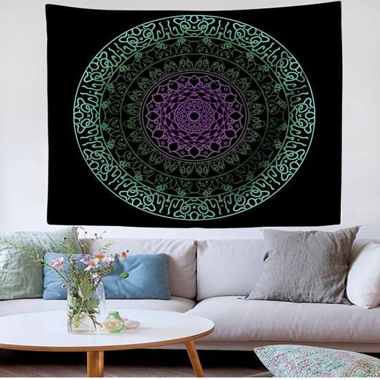 Böhmische Wandteppich, Wandbehang Teppich, Indischer Kreis Muster Teppich für Studentenwohnheim Schlafzimmer Wohnzimmer Wandkunst Fotografie Hintergrund