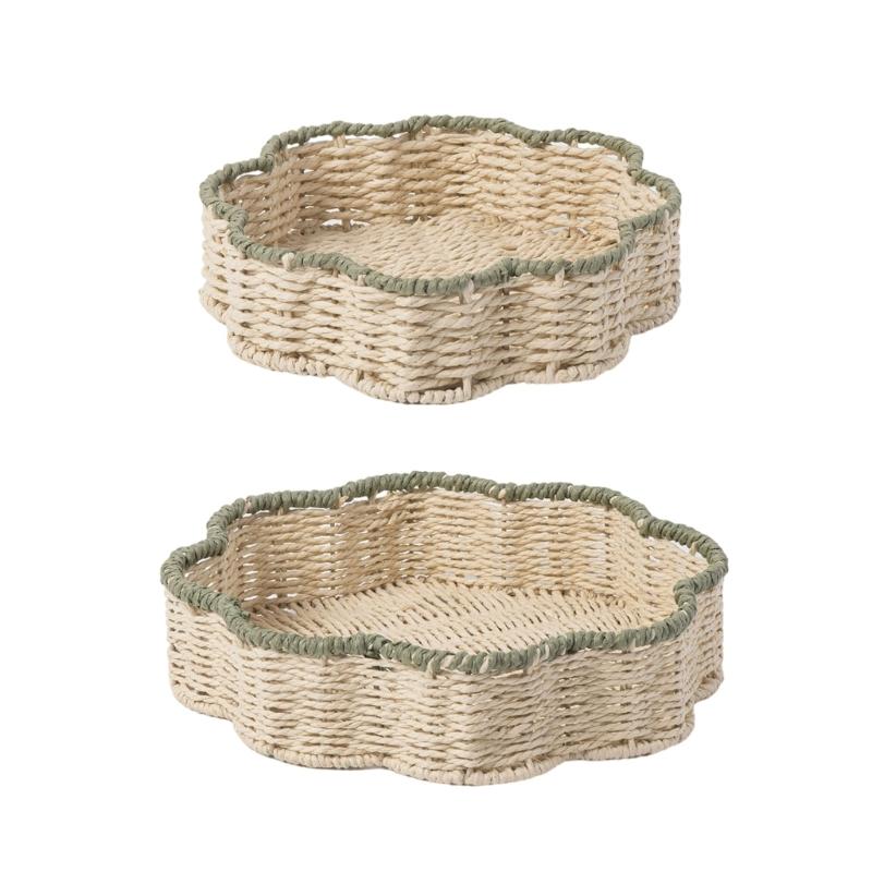 Handwoven Paper Cord Organizers Essential Household Paper Rope Basket Bin for Modern Storage Needs