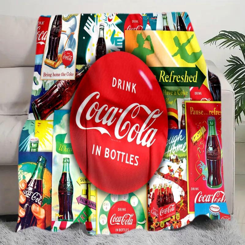 Cocacola Vintage Bottle Blanket Soft Comfortable All Seasons Perfect Sofa Office Naps Blanket Gift Idea Birthday Present Christmas Gift