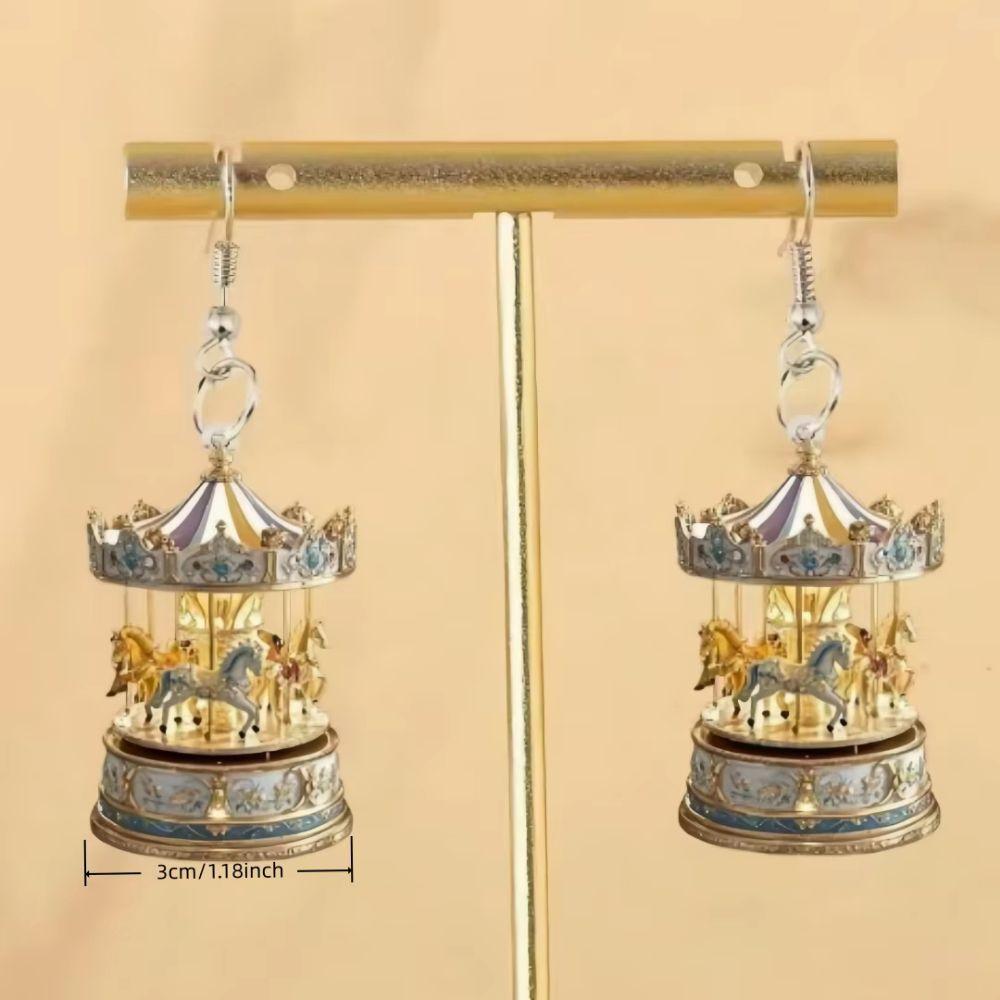 Retro Retro Carousel Earrings Mini Carousel Drop Earrings School Holiday