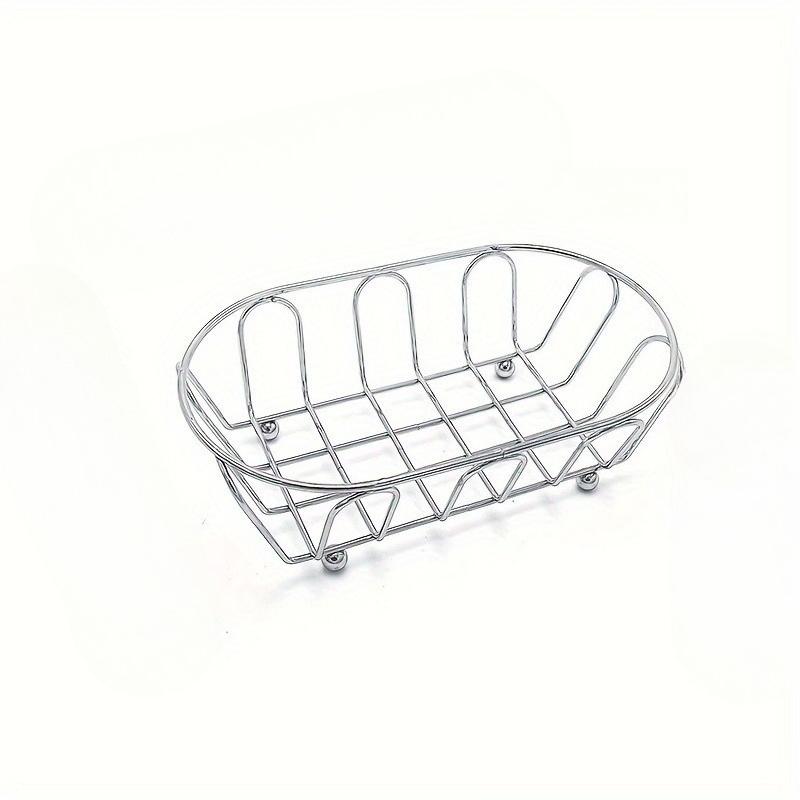 

1pc Stainless Steel Storage Basket with Minimalist Hollow Line Design, Suitable for Vanity, Desktop Organization,Organizing Box