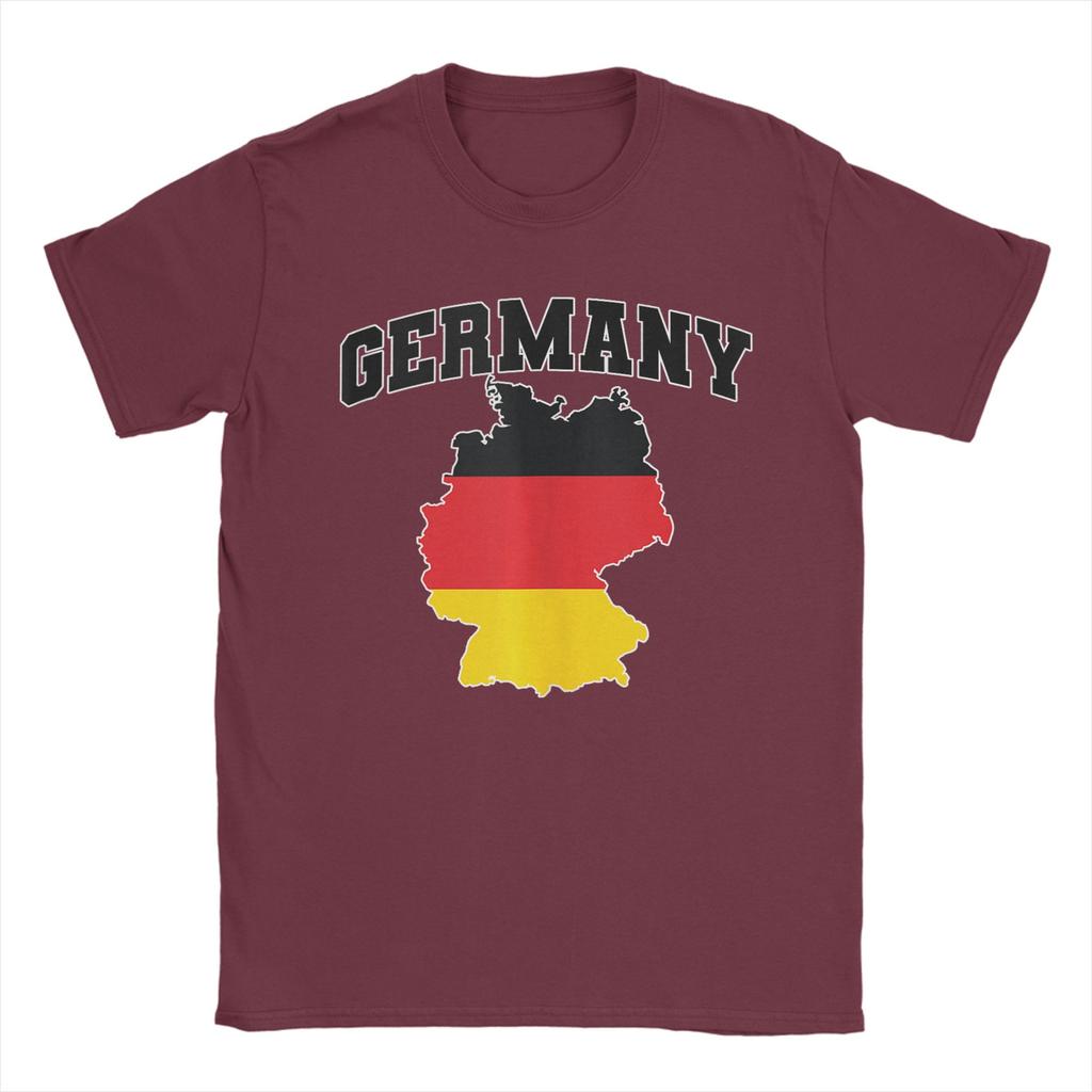 Map with Flag GerUnisexy TShirts for Unisex Funny Pure Cotton Tee Shirt Round Neck Short Sleeve T Shirt Plus Size Tops