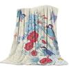 Flannel Blanket for Bed Garden Vintage Flower Bird Butterfly Throw Blanket Portable Soft Blanket Warm Sofa Bed Sheets King Size